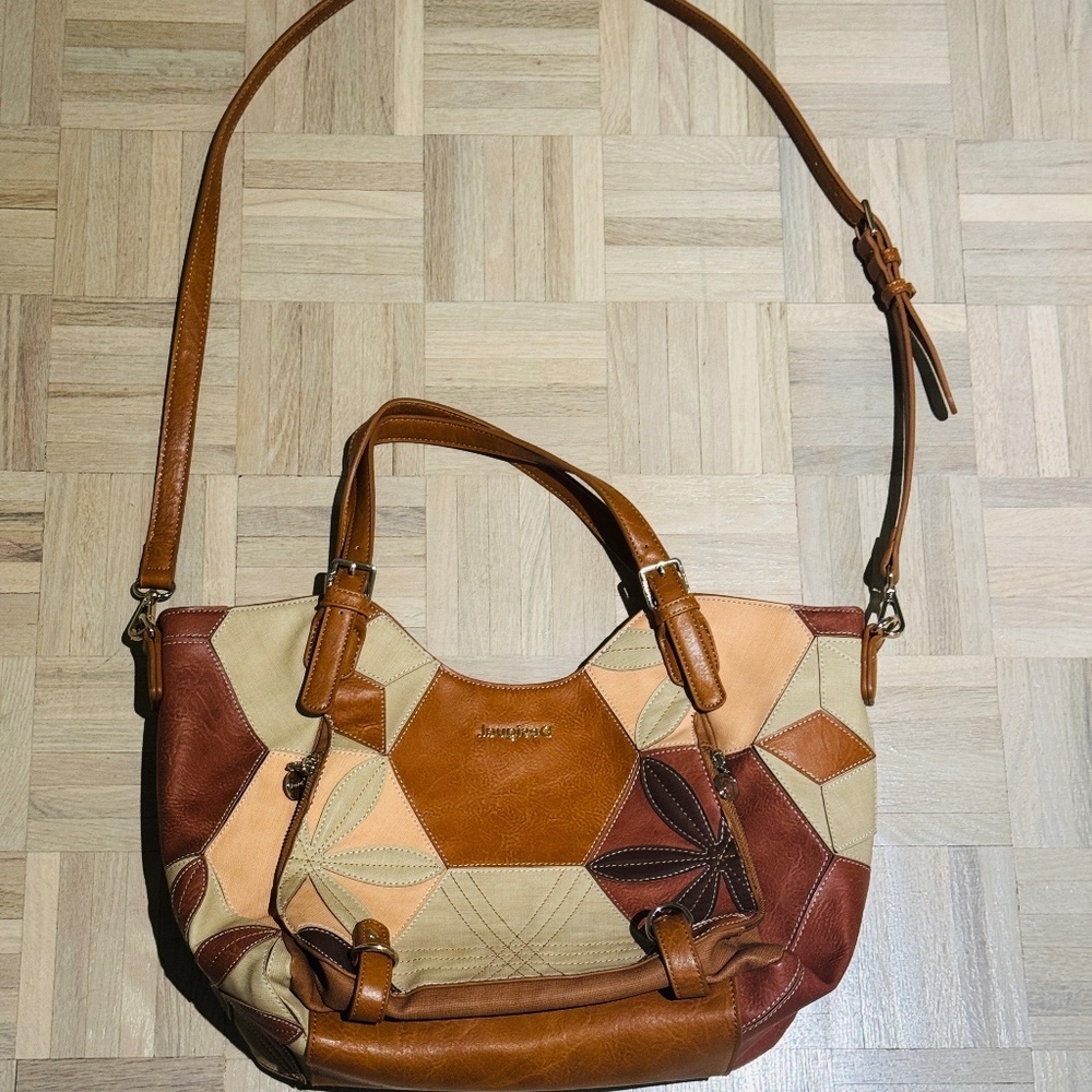 Desigual - Patchwork Handbag with Removable Shoulder Strap, Barely Used